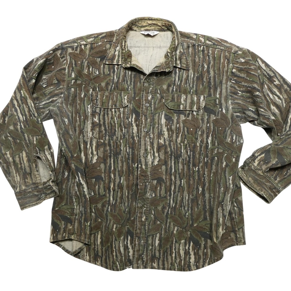 Vintage Five Brothers Shirt Mens 2XL Brown Camo Flannel Long Sleeve Hunting